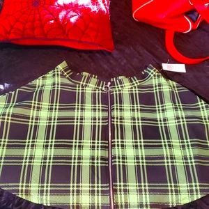 Neon Plaid Skirt
